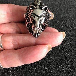 Stainless Steel Lion Head Biker Ring